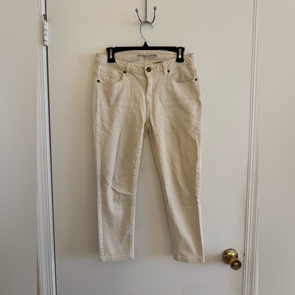 Michael Kors Off-white Cropped Jeans- Size 4